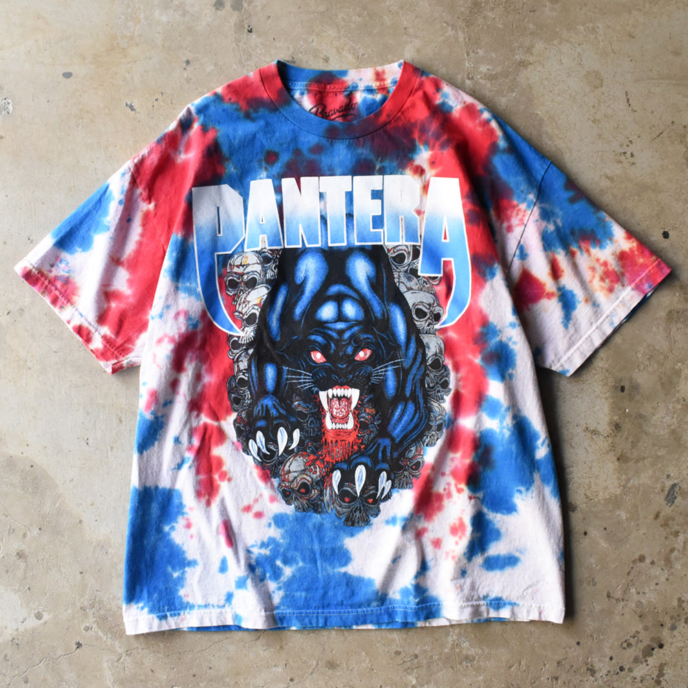 パンテラ Black Panther 黒豹 ドクロ タイダイTシャツ 2000年代 古着