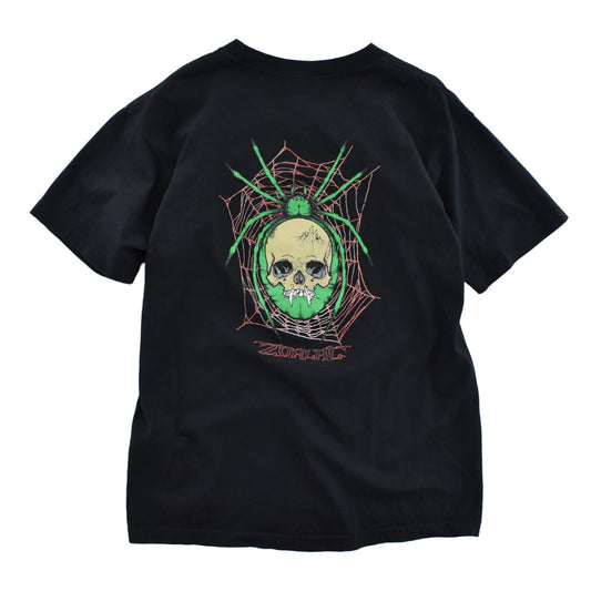 90's N.O.S. ZORLAC "SPIDER SKULL" CASUALTY PUSHEAD スケートT USA製 260828H