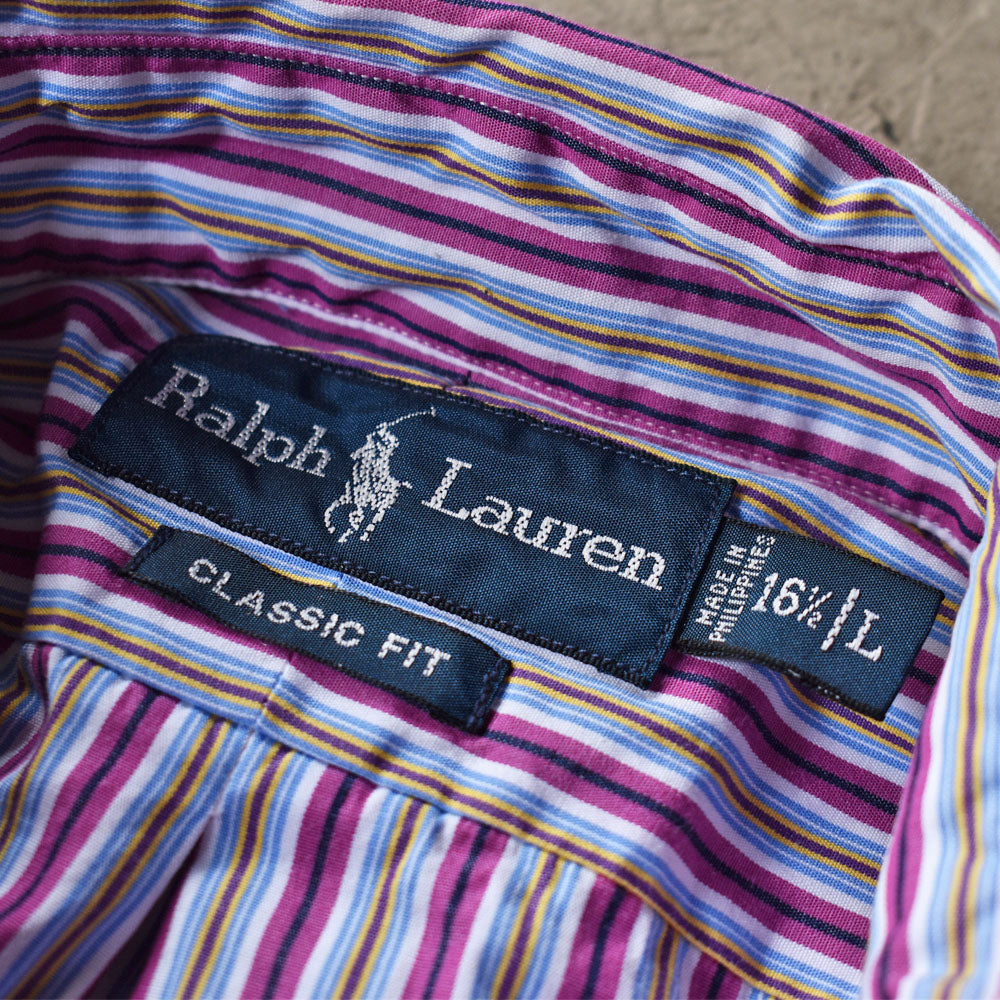 Ralph Lauren/ラルフ ローレン “CLASSIC FIT” マルチストライプ ボタンダウンシャツ　230611