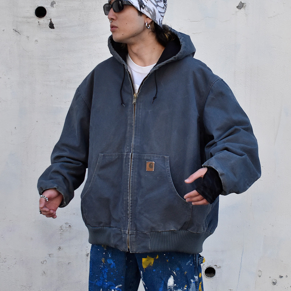 Y2K Carhartt ダック アクティブパーカー グレーカラー！ キルティングライナー 231130H