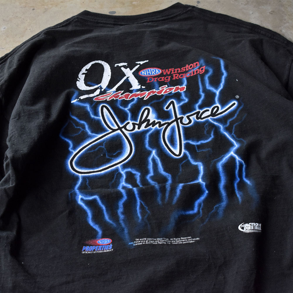 Y2K NHRA “John Force” レーシング Tシャツ USA製 240810