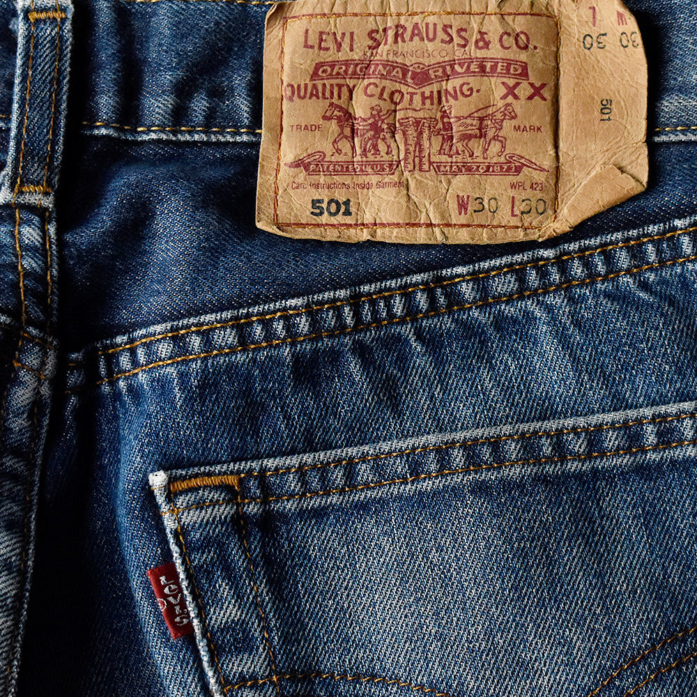 90's～ ヒゲ！ダメージ！ Levi's 501 デニムパンツ Euro製 240318H