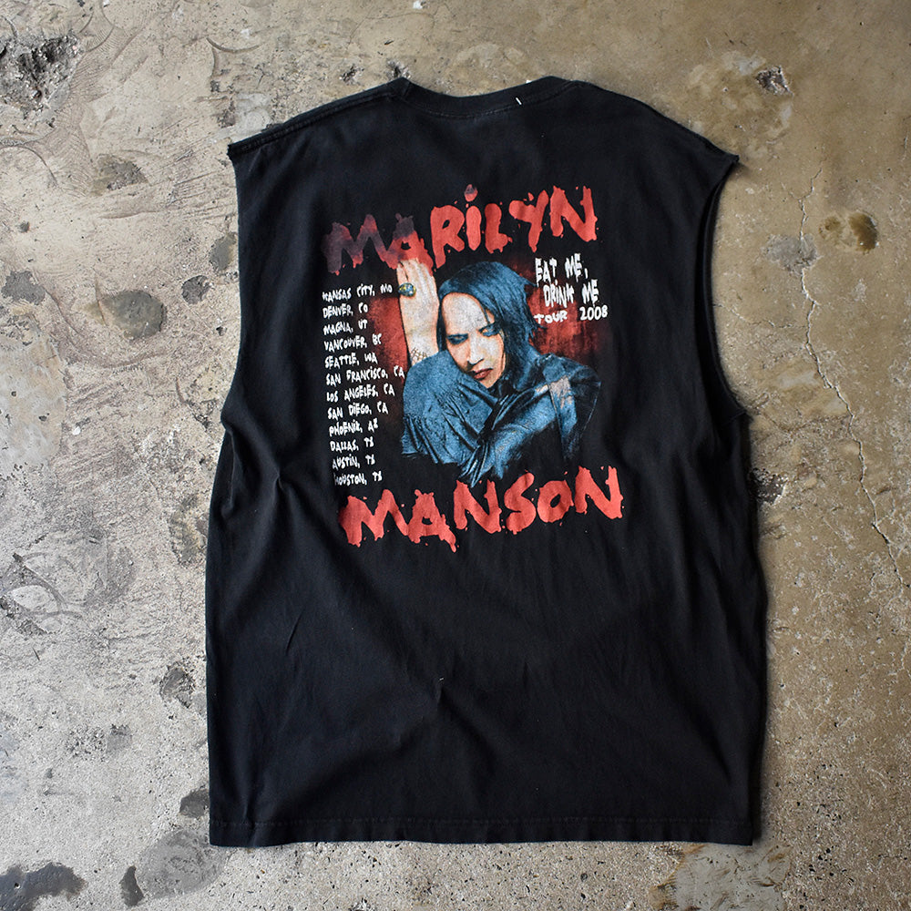 Y2K Marilyn Manson “Eat Me, Drink Me” カットオフTシャツ 250605H