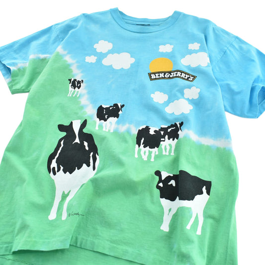 90's Liquid Blue "Ben & Jerry's" アイスクリーム 企業Tシャツ 260724H