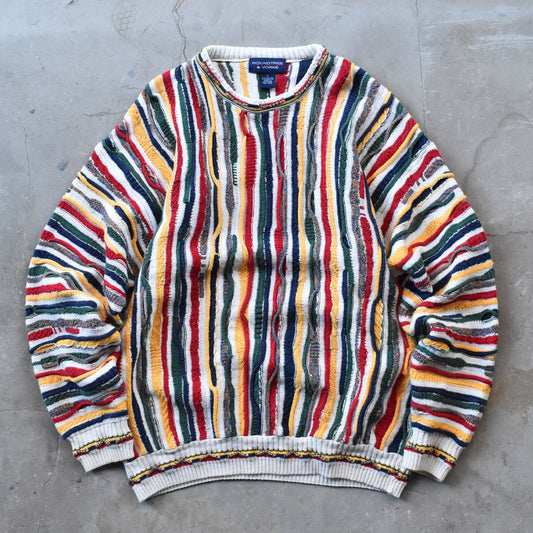 90’s ROUNDTREE&YOKER 立体編み 3Dニット 241202H