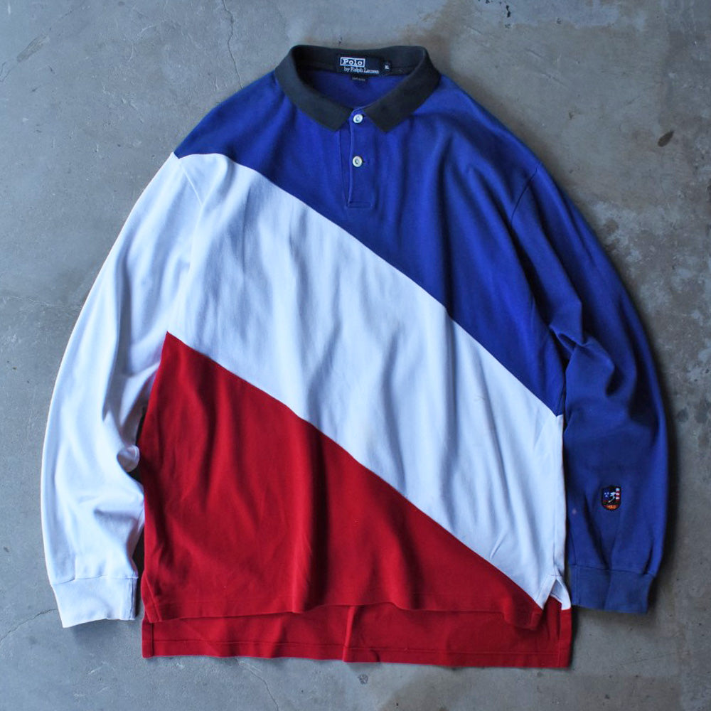 90’s Polo Ralph Lauren “SUICIDE SKI” トリコロール ラガーシャツ 251226H