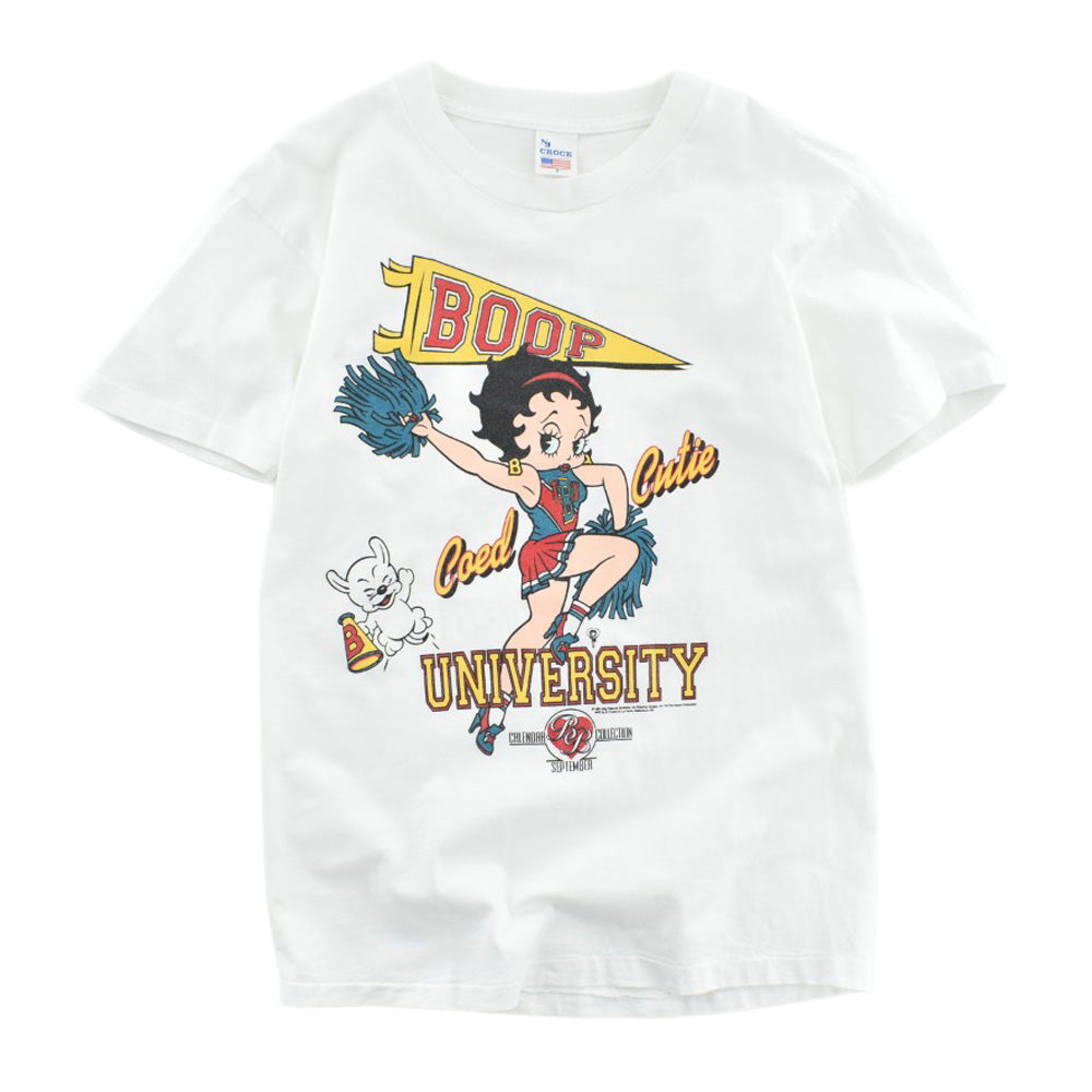 90's Betty Boop "BOOP UNIVERSITY" チアリーダー キャラT USA製 260818H