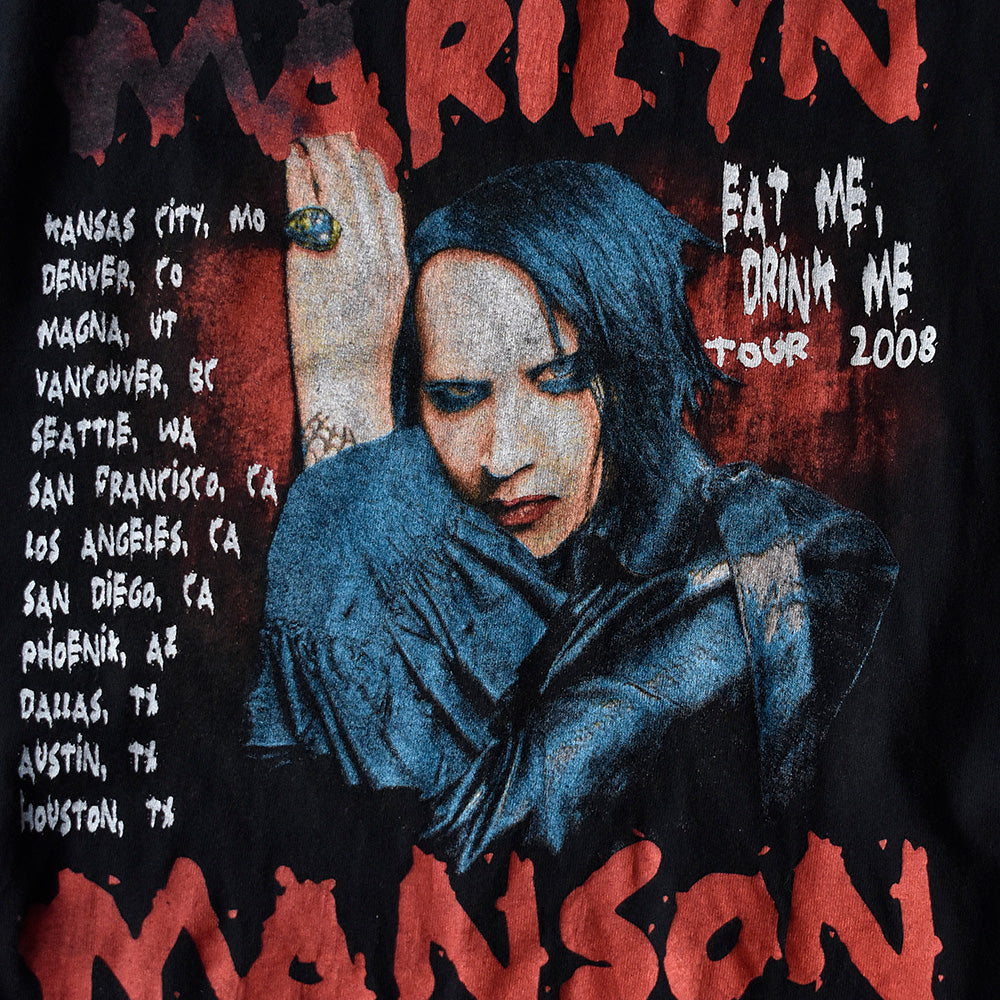 Y2K Marilyn Manson “Eat Me, Drink Me” カットオフTシャツ 250605H