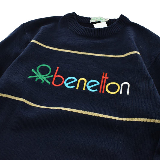 80’s~ benetton ロゴ刺繍 ニット セーター 261016H