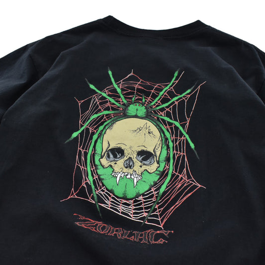 90's N.O.S. ZORLAC "SPIDER SKULL" CASUALTY PUSHEAD スケートT USA製 260828H