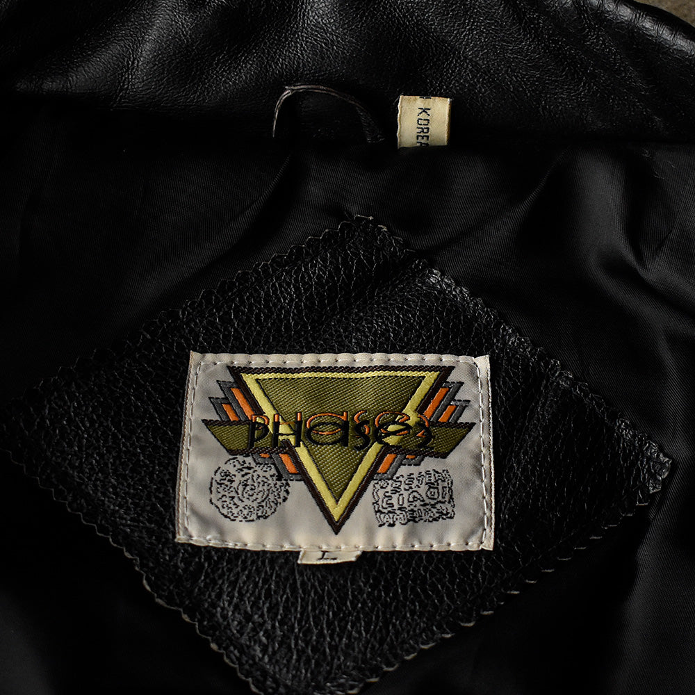 90's phase2 “National flag” レザージャケット 231004H