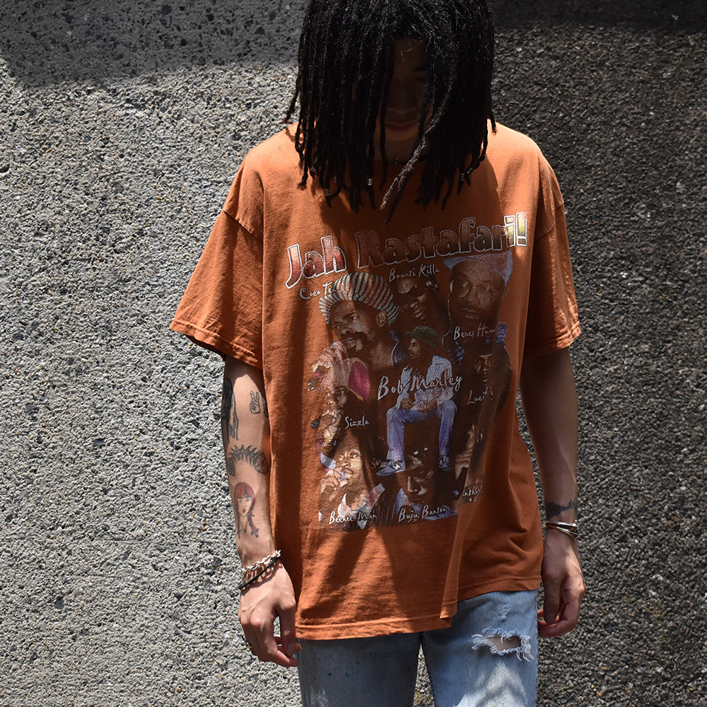 90's　JAH RASTA FARI！　Bob Marley/Luciano/Sizzla/Anthony B/COCOA TEA etc　HIM Reggae Tee　230703H
