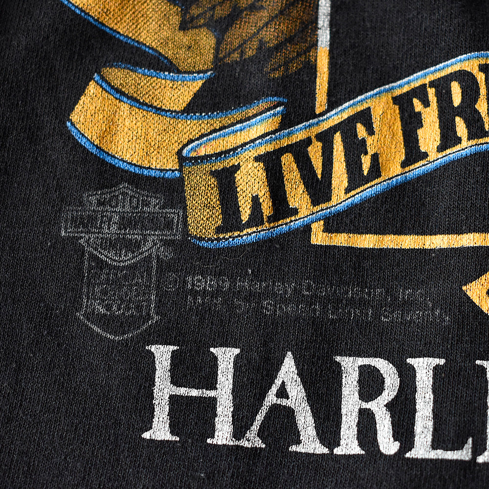80's Harley-Davidson “Eagle×Flag” バイク Tシャツ 250828H