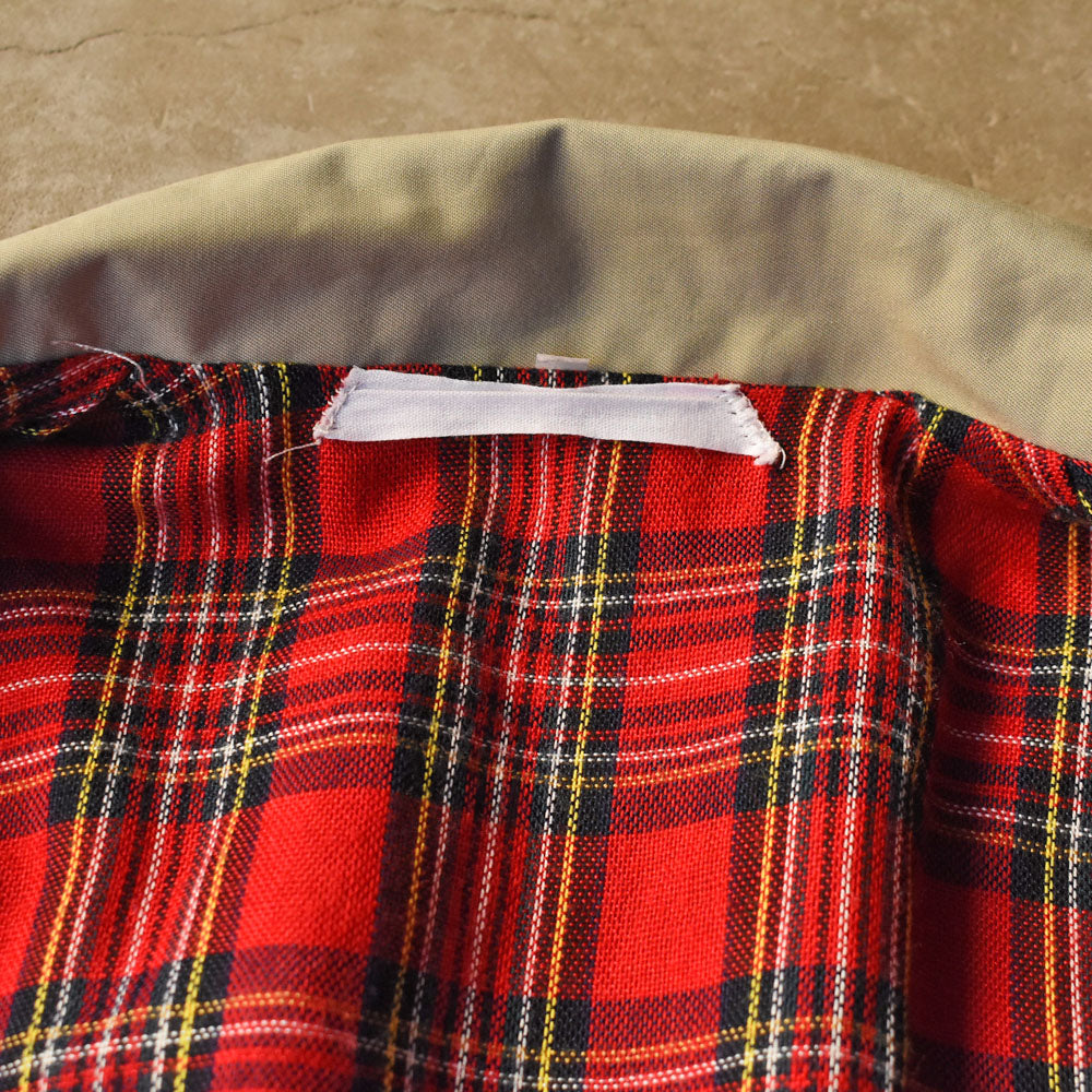 90’s Made in UK Harrington Jacket ベージュ×タータンチェックライナー 250930H
