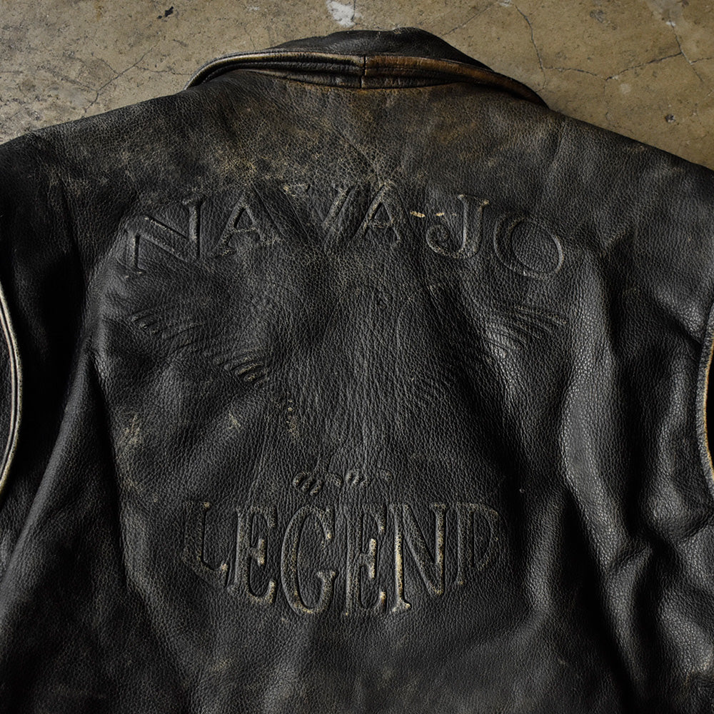 90's “Navajo Legend” ダブル ライダース レザージャケット 231128H