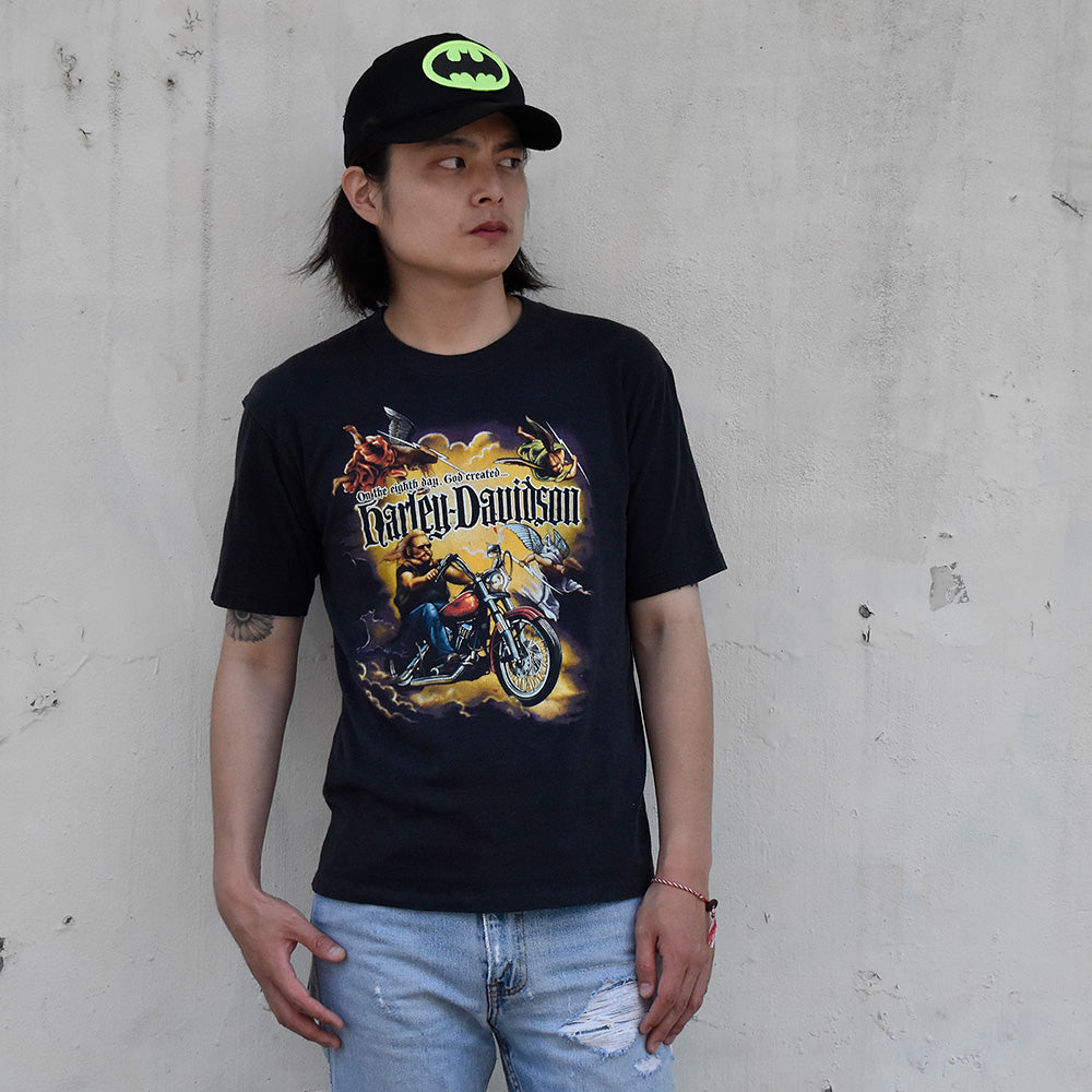 80's Harley Davidson “On the eighth day God created” Tシャツ USA製 240722H