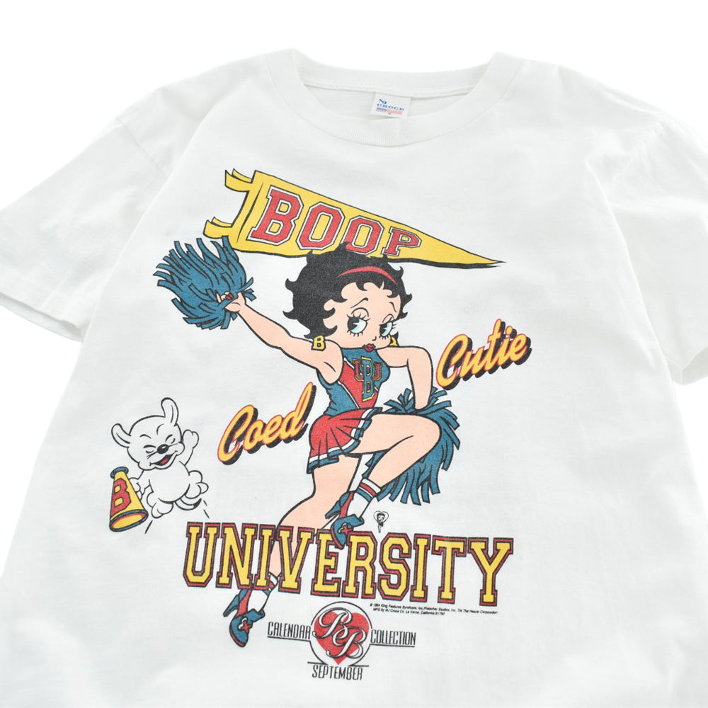 90's Betty Boop "BOOP UNIVERSITY" チアリーダー キャラT USA製 260818H