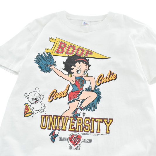 90's Betty Boop "BOOP UNIVERSITY" チアリーダー キャラT USA製 260818H