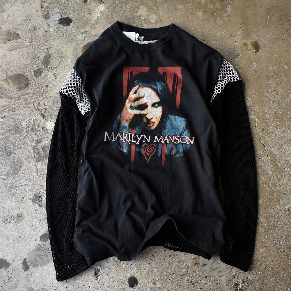 マリリン・マンソン Eat Me, Drink Me ポートレート カットオフ ツアーTシャツ 2008年 古着
