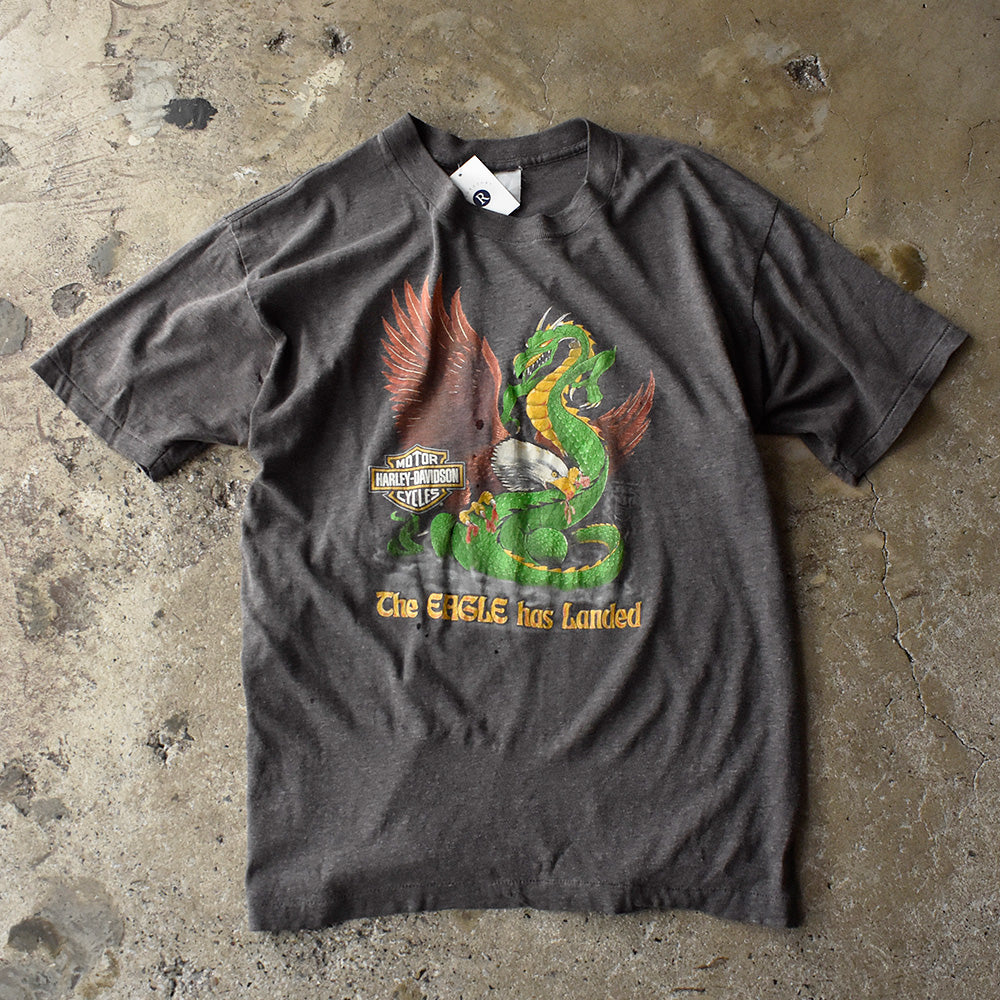 80's Harley-Davidson “イーグル×ドラゴン” バイク Tシャツ 250820H