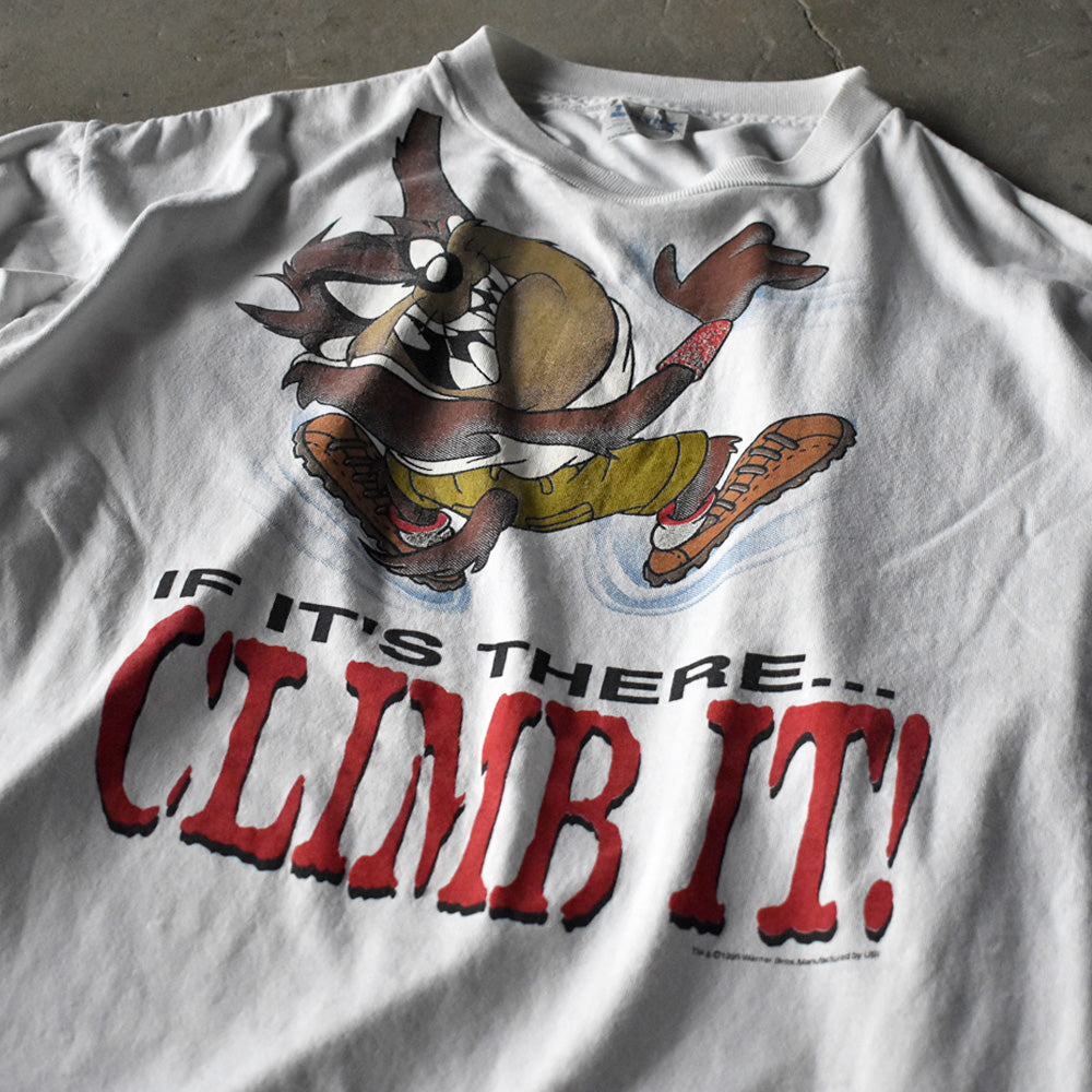 90’s　Looney Tunes/ルーニー・テューンズ “CLIMB IT!” TAZ プリント Tシャツ　230610