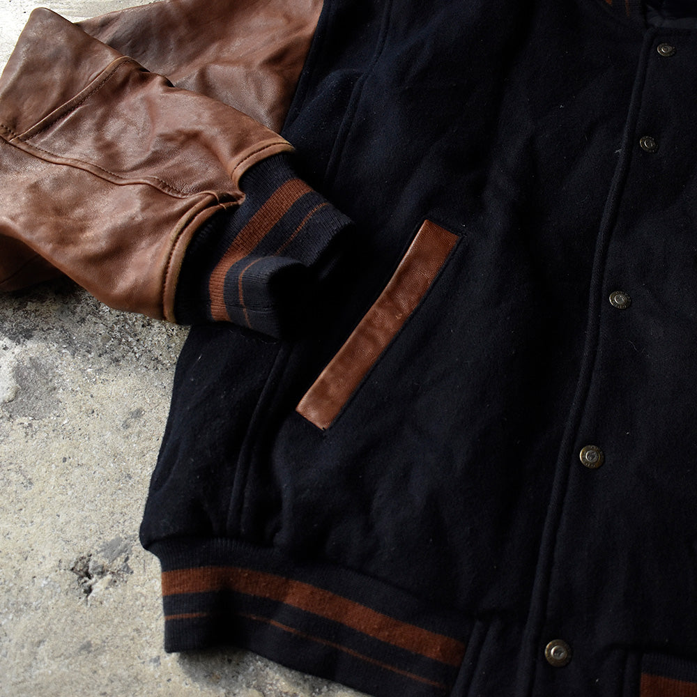 80's GUESS “ Indian” レザー切り替えウールジャケット 240130H