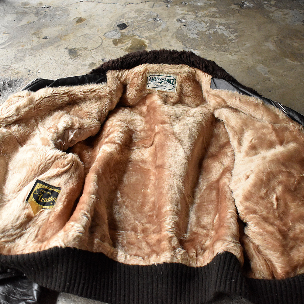80's AMERICAN EAGLE G-1 type レザー フライトジャケット 241116H