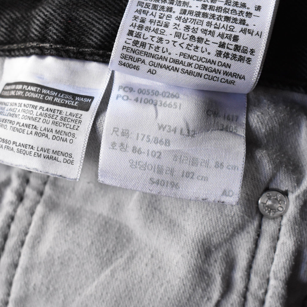 Levi's 550 リラックスフィット ブラックデニムパンツ 240519