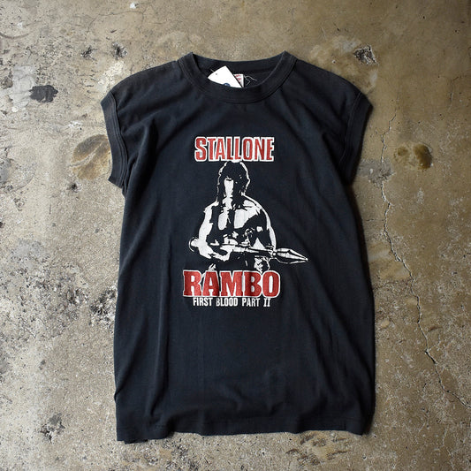 80's “RAMBO FIRST BLOOD PART II” ムービー ノースリーブTシャツ USA製 250814H