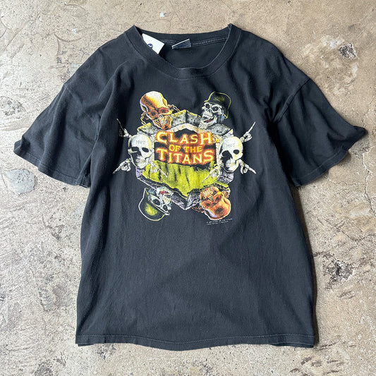 90's Megadeth / Slayer / Anthrax “Clash of the Titans North American Tour '91“ ロック Tシャツ 240422H