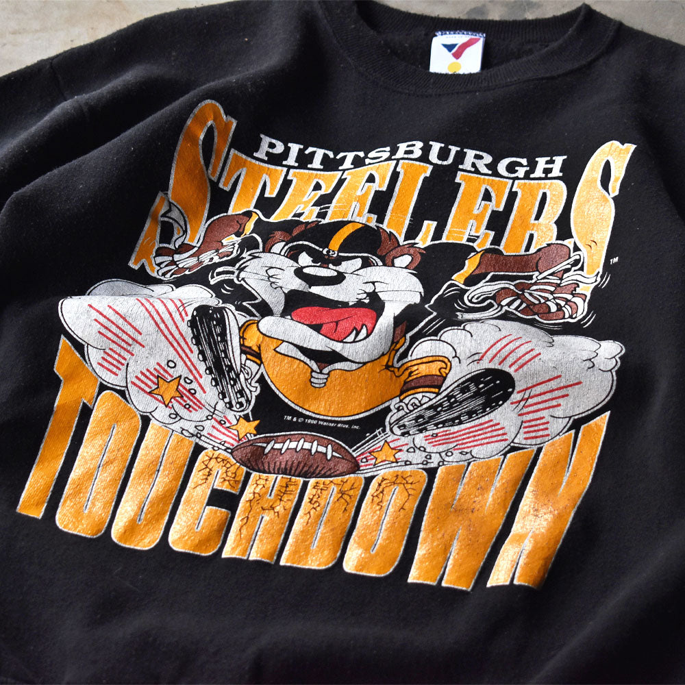 90’s Looney Tunes “Pittsburgh Steelers” キャラ スウェット USA製 240210