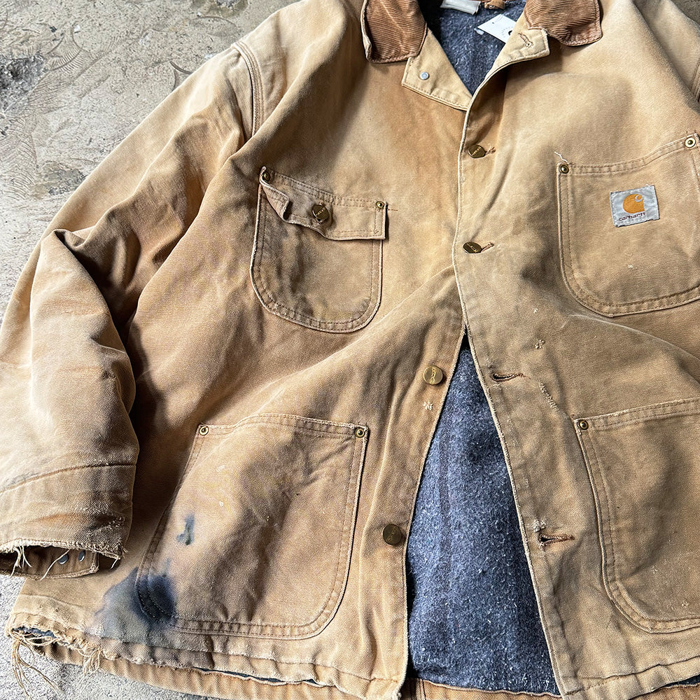 90's ダメージ！ Carhartt ダック チョアコート ブランケットライナー 240309H