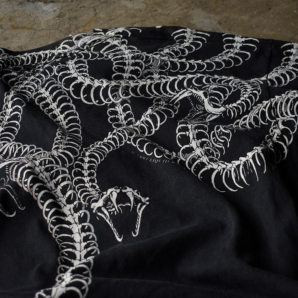 90's Special！ AOP！ LIQUID BLUE "MEDUSA SKULL" Tシャツ USA製 240519H