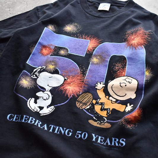 Y2K Peanuts/ピーナッツ Snoopy "CELEBRATING 50 YEARS" Tシャツ 230809
