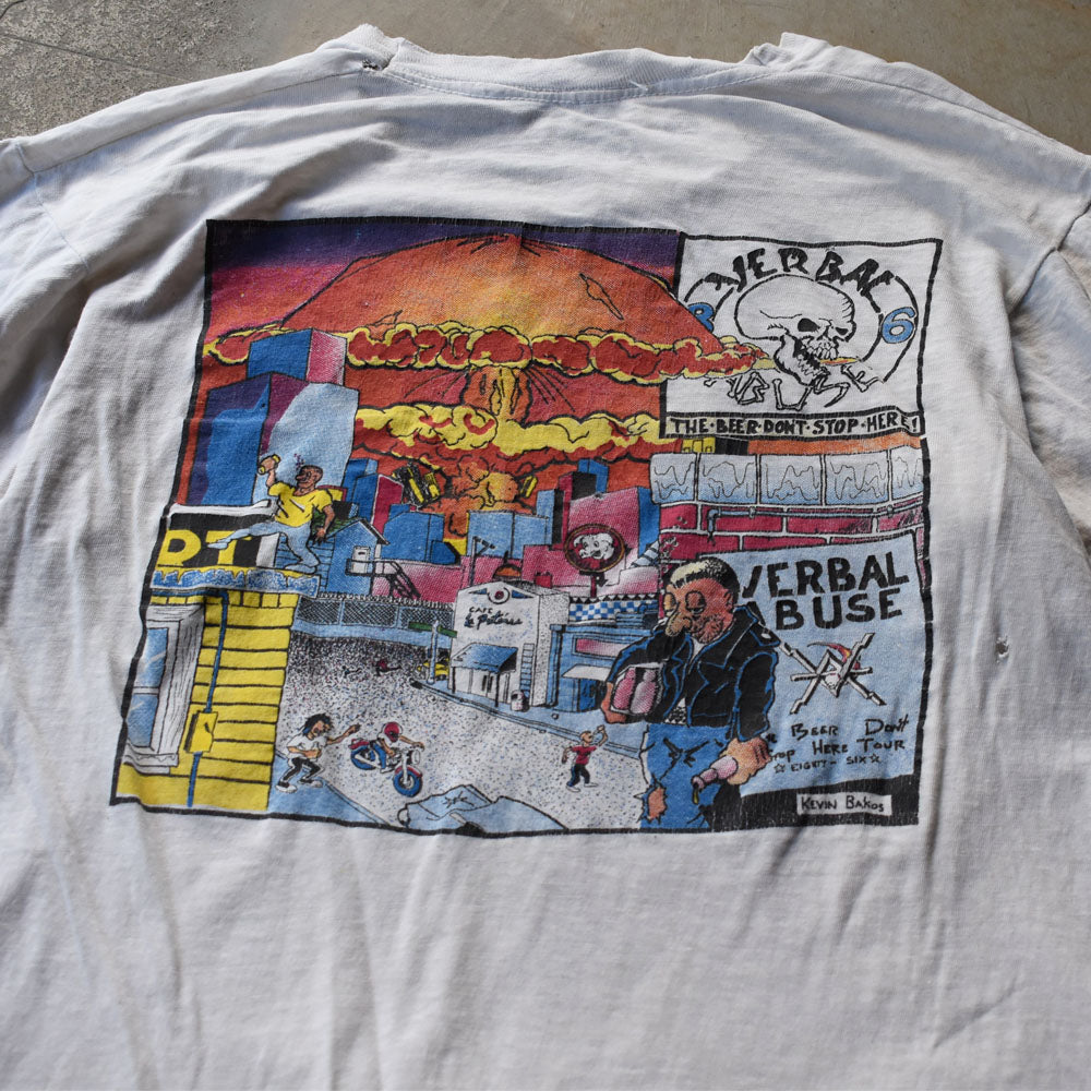 80's Verbal Abuse "The Beer Don’t Stop Here Tour" ロックTシャツ 250909H