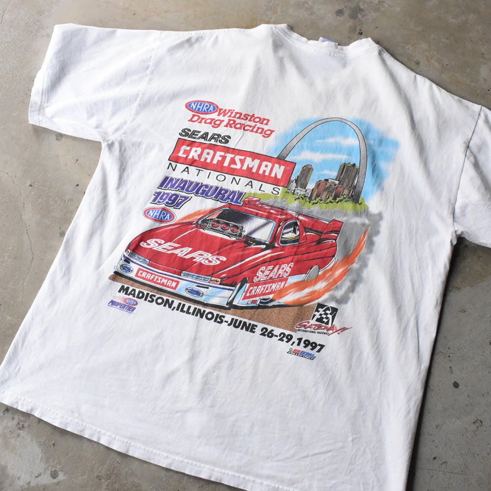90's NHRA Winston Drag Racing  レーシングプリント Tシャツ 250518