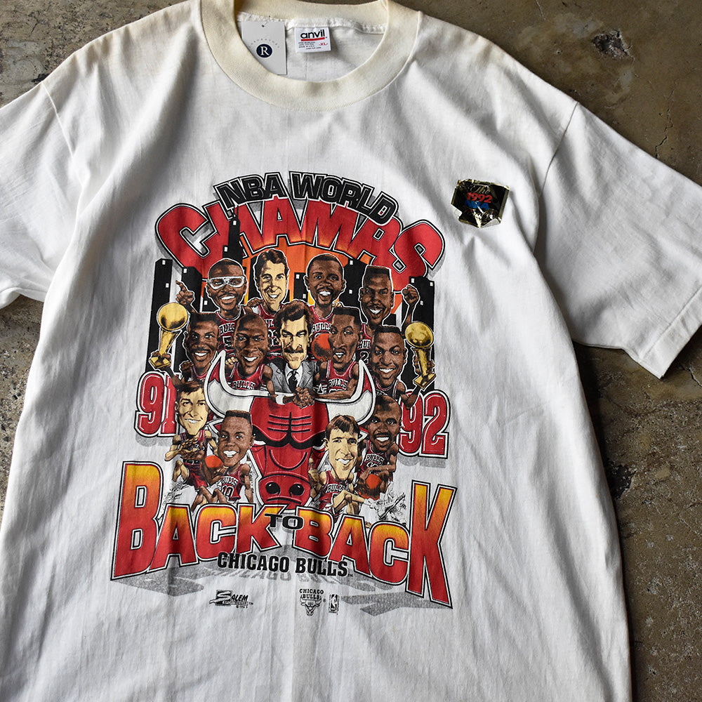シカゴ・ブルズ 1991-92 ワールドチャンピオン Tシャツ 1992年 USA製 デッドストック ヴィンテージ