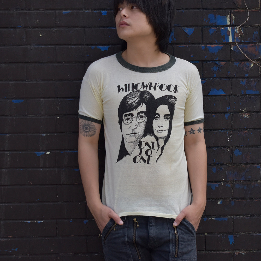 70's John Lennon＆Yoko Ono “ONE TO ONE“ concert リンガーTシャツ 231011HY33