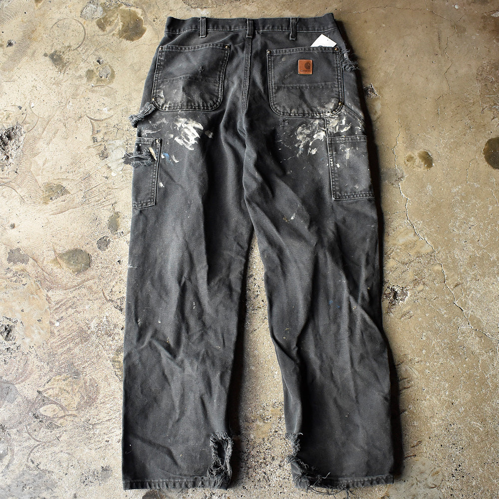 Carhartt ブラック！ ボロ！ ダブルニー ダック ペインターパンツ 250317H