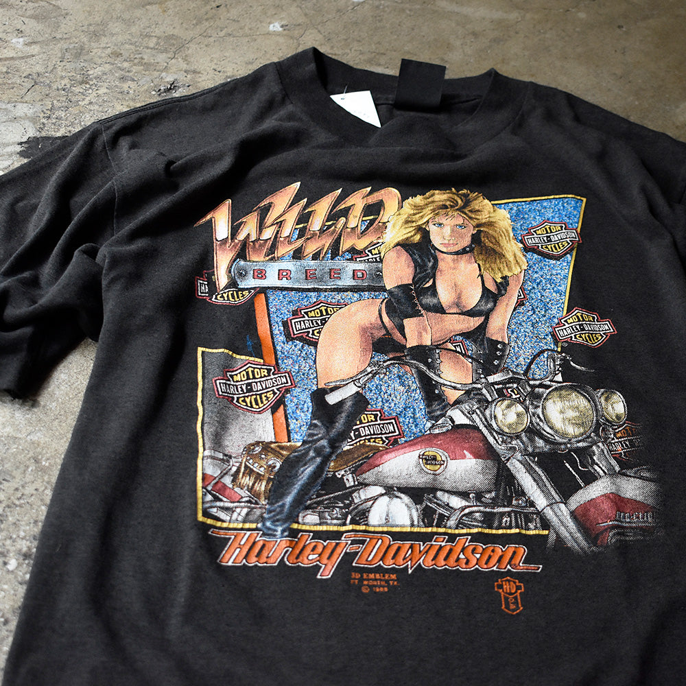 ハーレーダビッドソン セクシーレディ 3D EMBLEM Tシャツ 1988年 ヴィンテージ