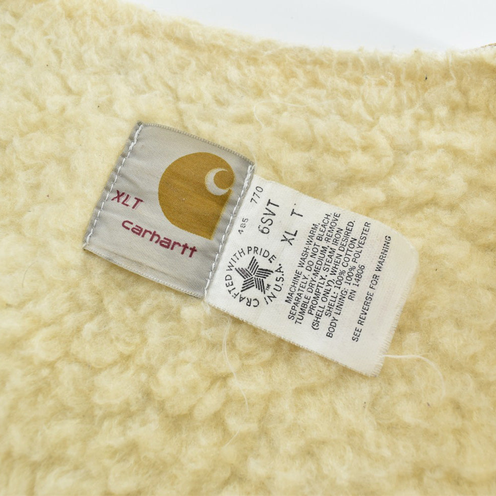 80's Carhartt 6SVT プリントタグ ボアライナー ダックベスト USA製 261009H