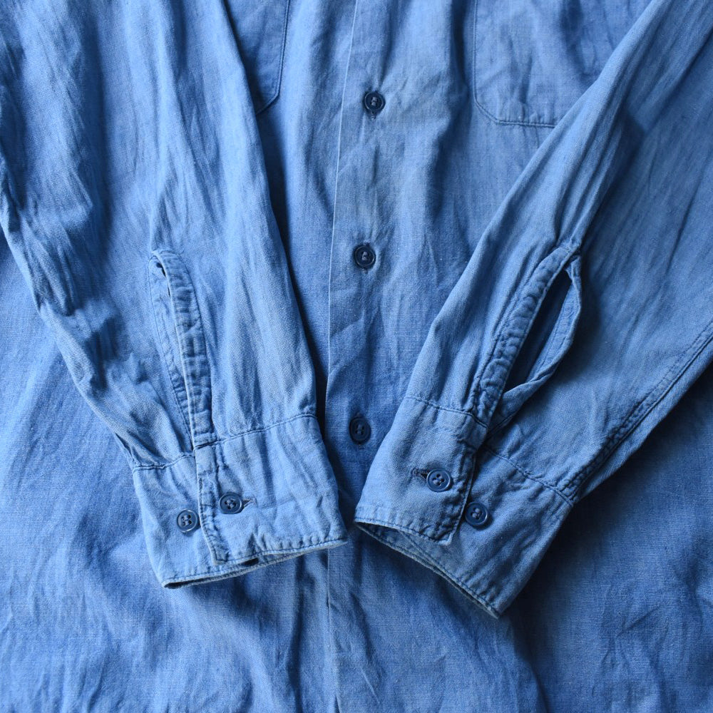 50’s US NAVY シャンブレーシャツ 耳付き ステンシル入り 251216H