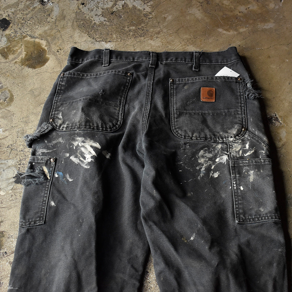 Carhartt ブラック！ ボロ！ ダブルニー ダック ペインターパンツ 250317H