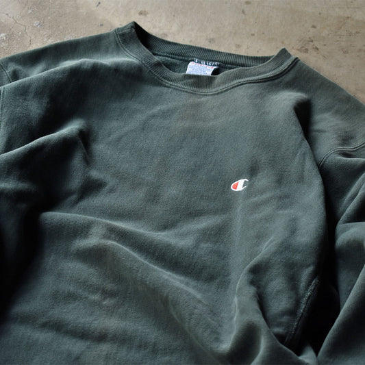 90's Champion/チャンピオン 無地 GRN RWスウェット USA製 230709