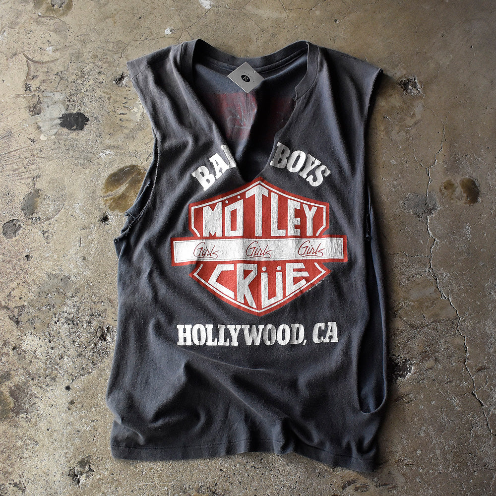 80's Mötley Crüe “Girls,Girls,Girls” World Tour カットオフTシャツ 240902H