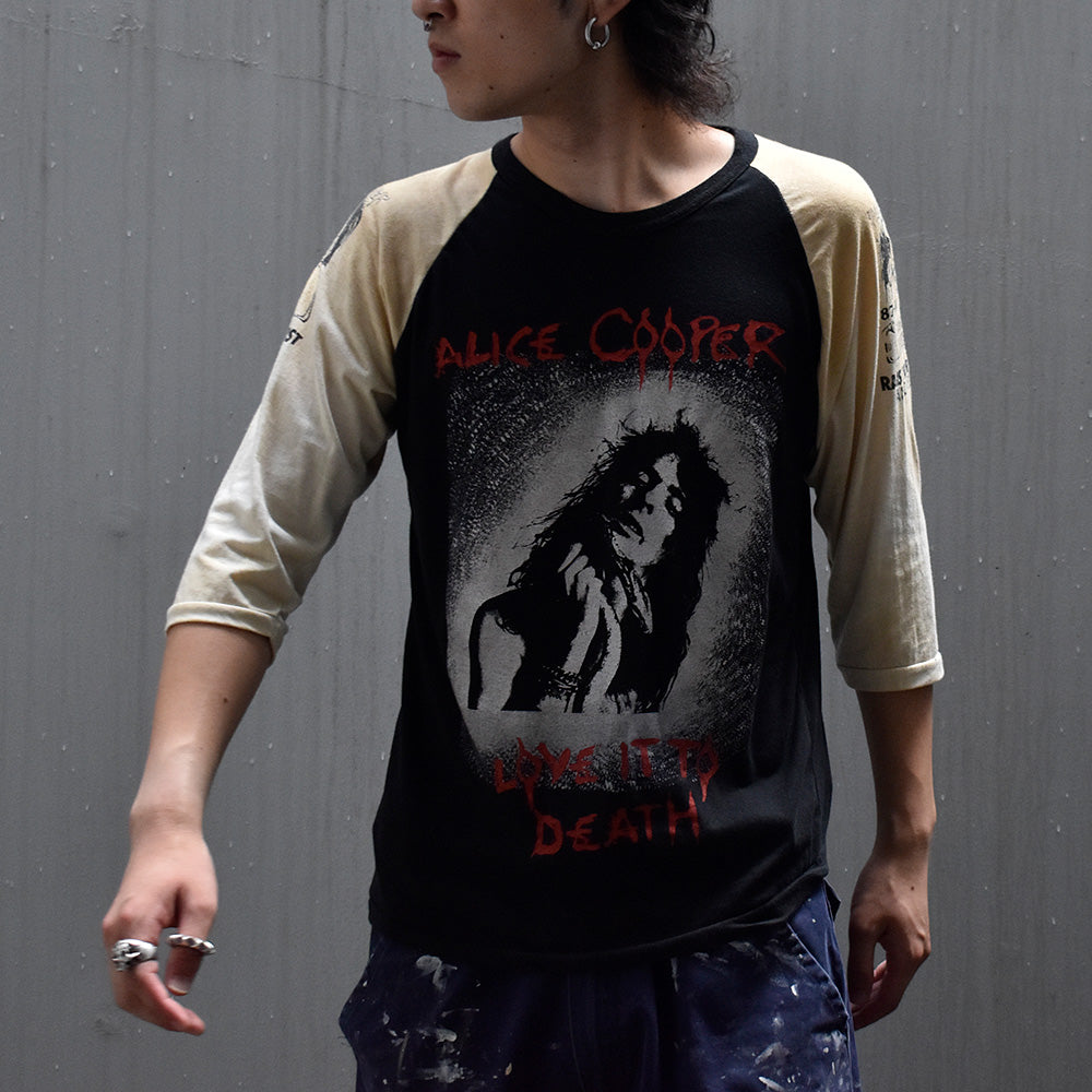 80's　Alice Cooper/アリス・クーパー　"Raise Your Fist and Yell"　World Tour Raglan sleeve Tee　 230814H