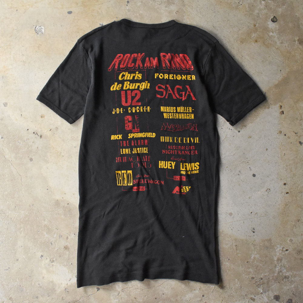 80’s “ROCK AM RING” U2/Huey Lewis&The News/REO Speedwagon... ロックフェス Tシャツ 250923H
