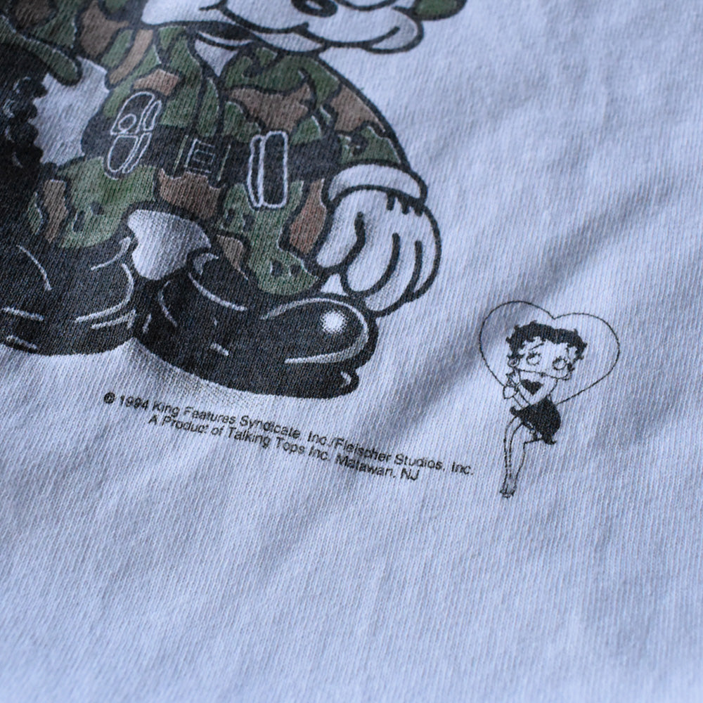 90’s Betty Boop “U.S.M.C.” キャラ Tシャツ 240415