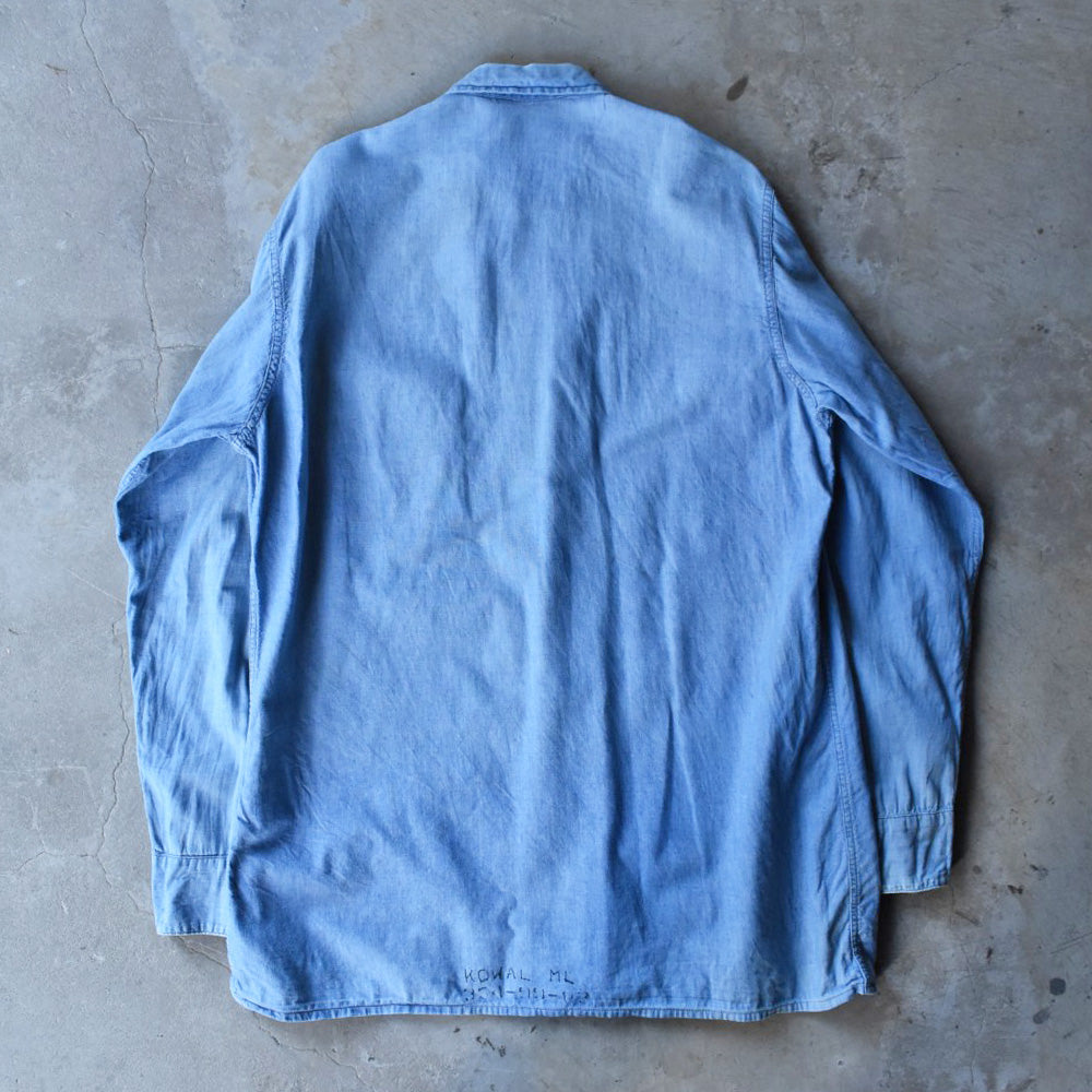 50’s US NAVY シャンブレーシャツ 耳付き ステンシル入り 251216H