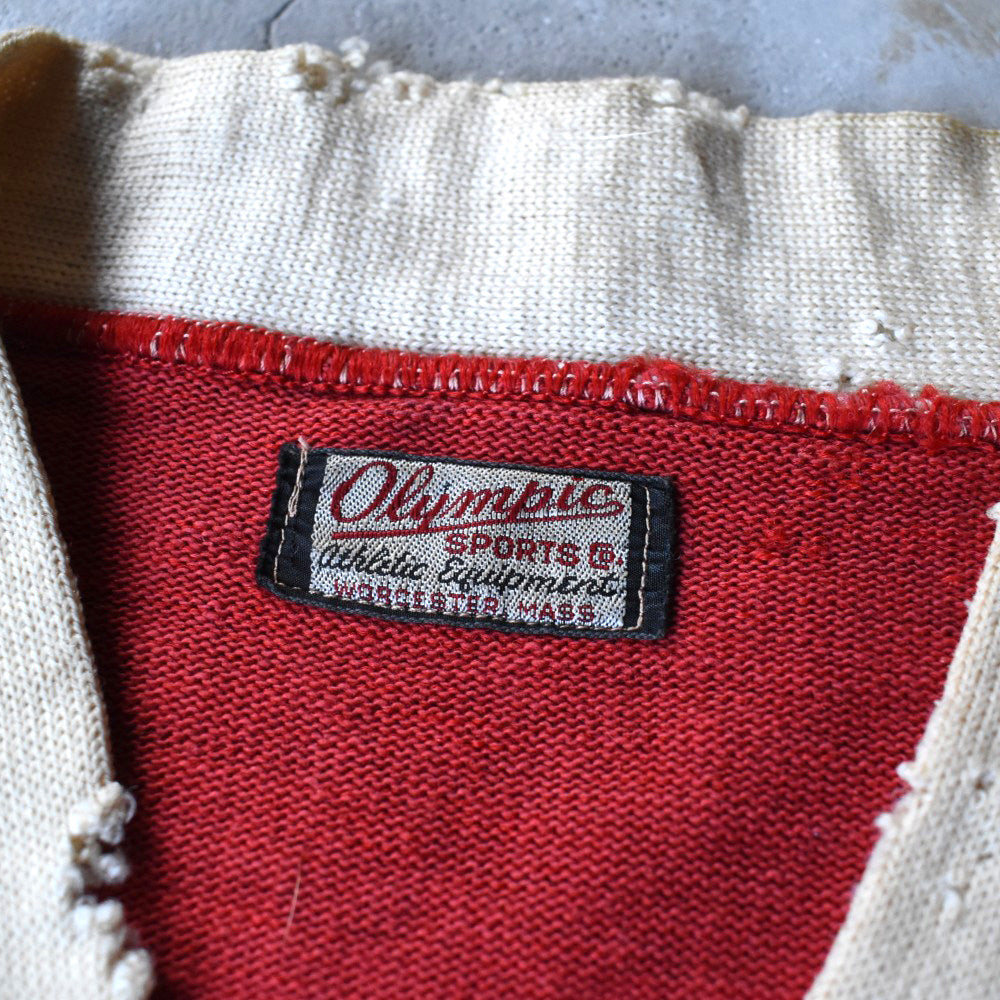 40’s Olympic Sports "BORO" レタードカーディガン 251202H